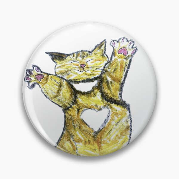 Item preview, Cute Hugging Ginger Cat with Heart Crayon Art designed and sold by MagicYana.