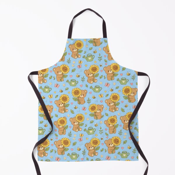 Item preview, Teddy Bear Sunflower Garden Kawaii Pattern designed and sold by Soft Berry Studio.