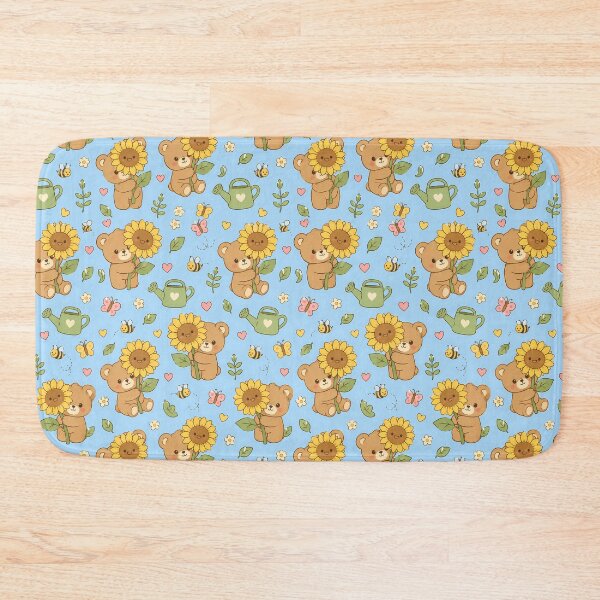 Item preview, Teddy Bear Sunflower Garden Kawaii Pattern designed and sold by Soft Berry Studio.