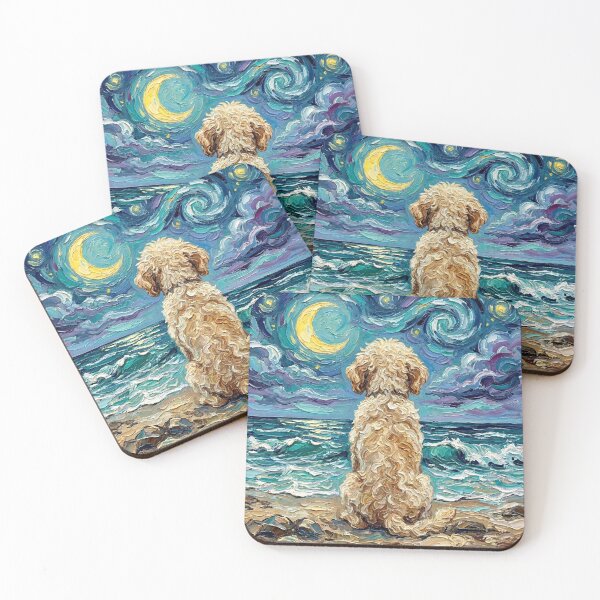 Item preview, Beach Nights - Goldendoodle designed and sold by AjaTrier.