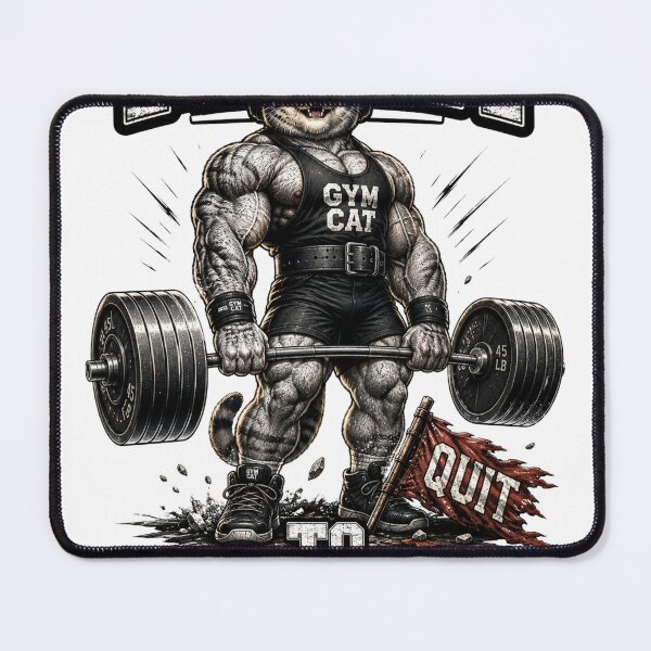 Item preview, Too Fit to Quit Funny Gym Cat Deadlift Vintage Fitness Gift designed and sold by Digistore1221.