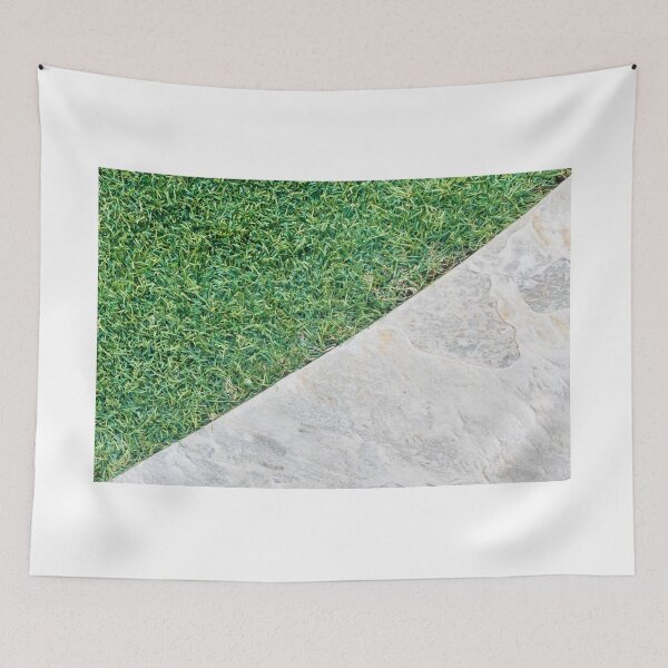Item preview, Diagonal Split of Green Grass and Stone Pavement Texture for Landscaping and Design Background designed and sold by Nmallia.
