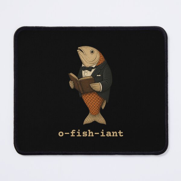Item preview, Funny Reading Fish Cartoon Vintage Literary Animal Illustration designed and sold by MotivaChic.