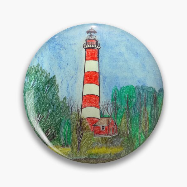 Item preview, Red and White Lighthouse Landscape designed and sold by Haxson37art.