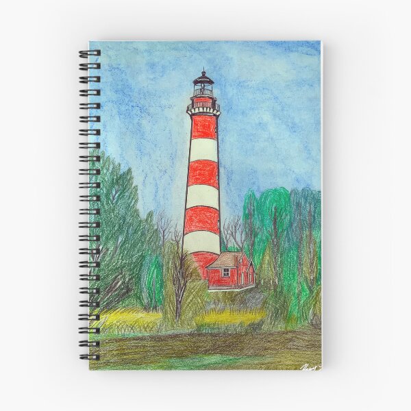 Item preview, Red and White Lighthouse Landscape designed and sold by Haxson37art.