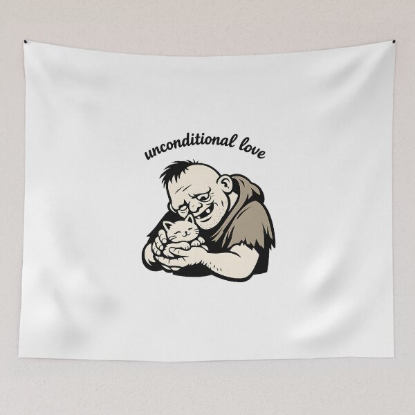 Item preview, Unconditional Love – Rescue Cat & Kind Soul | Heartwarming Animal Lover Design designed and sold by Santuário da Bicharada.