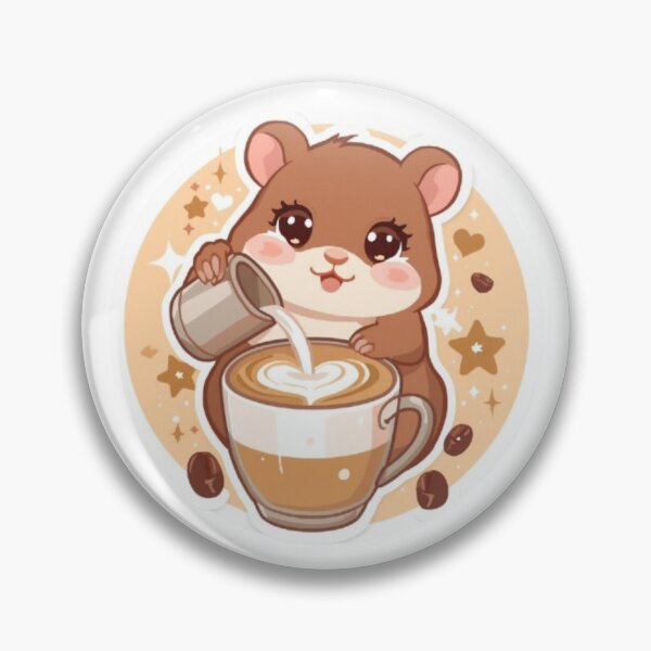 Item preview, Cute Latte Art Hamster Kawaii Sticker | Cozy Coffee Barista Gift designed and sold by Stylestickers55.