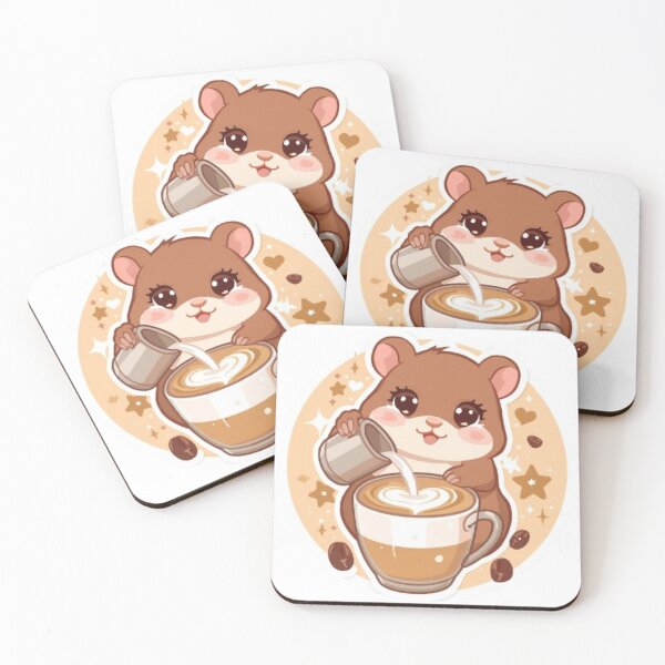 Item preview, Cute Latte Art Hamster Kawaii Sticker | Cozy Coffee Barista Gift designed and sold by Stylestickers55.