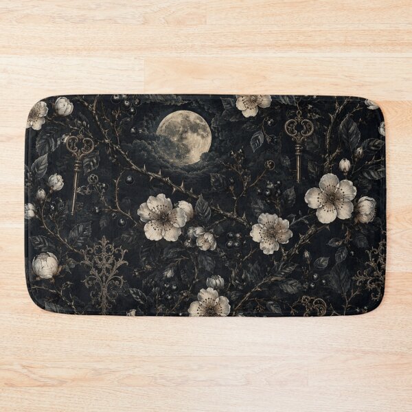 Item preview, Blackthorn & Moonlight – Gothic Antique Floral Pattern designed and sold by NocturnBotany.