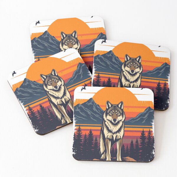 Item preview, Vintage National Park Wolf Retro Sunset Wildlife T-Shirt Design designed and sold by oleend.