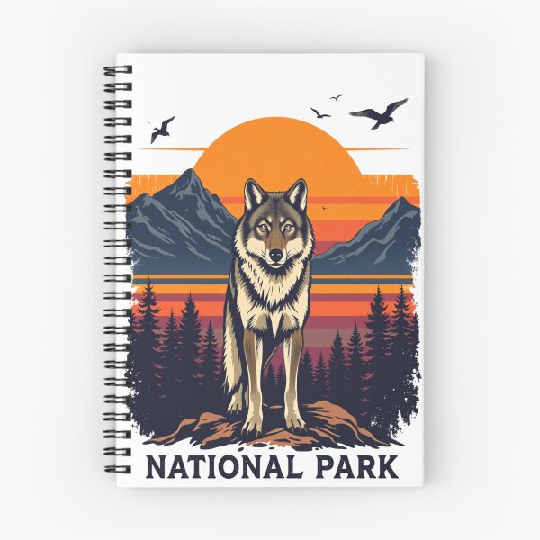 Item preview, Vintage National Park Wolf Retro Sunset Wildlife T-Shirt Design designed and sold by oleend.