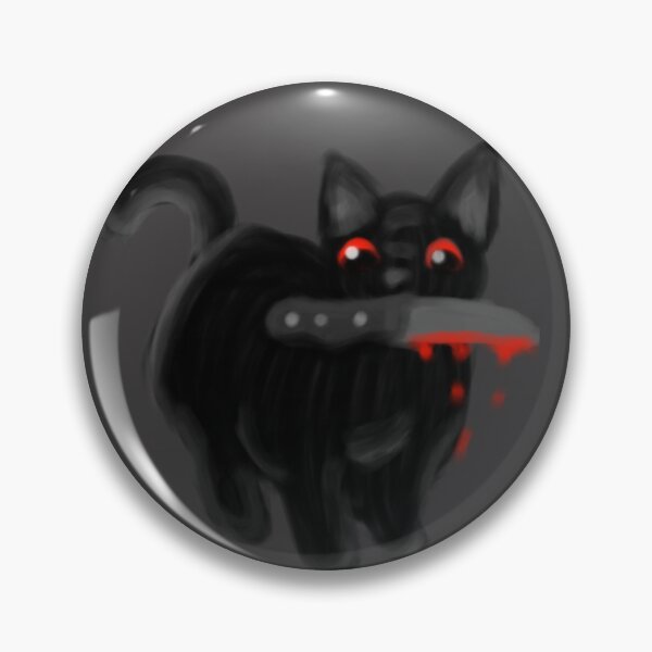 Item preview, Cute Black Cat With Bloody Knife | Spooky Halloween Cat | Horror Sticker designed and sold by Marianarcezar.