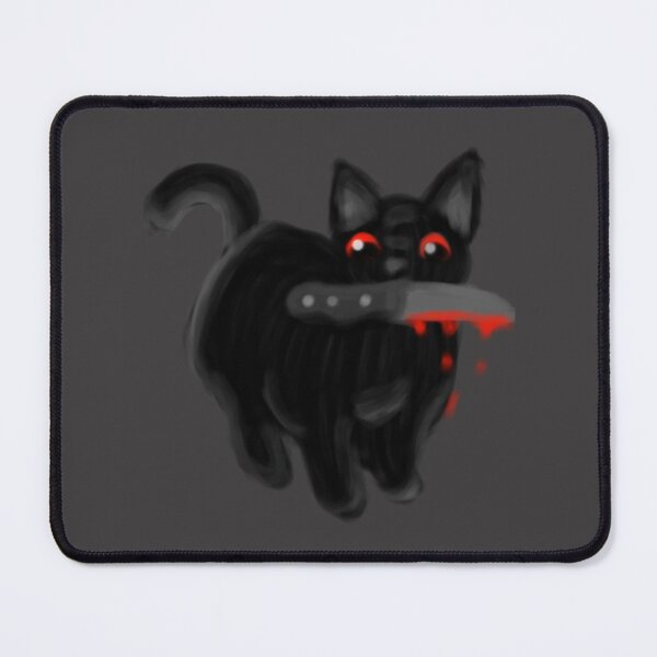 Item preview, Cute Black Cat With Bloody Knife | Spooky Halloween Cat | Horror Sticker designed and sold by Marianarcezar.