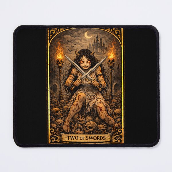 Item preview, DEMON DOLLS TAROT - PRETTY LITTLE SINNERS -  TWO OF SWORDS designed and sold by KingPunk.