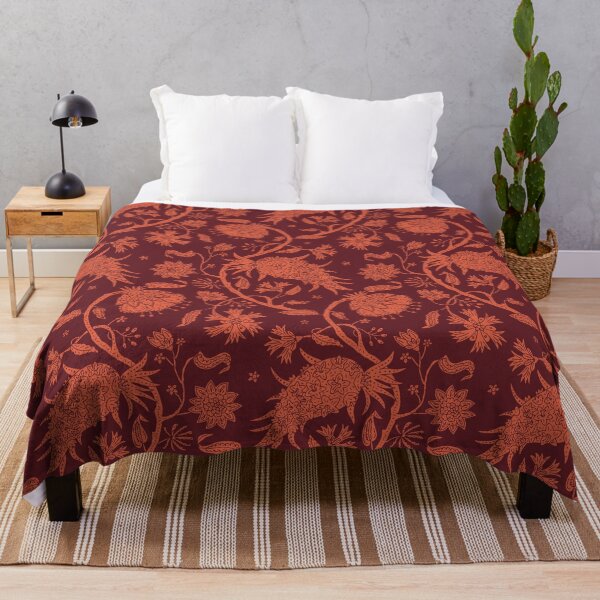 Item preview, Vintage Jacobean Floral Vine Damask - Rust Terracotta Red designed and sold by paldronma.