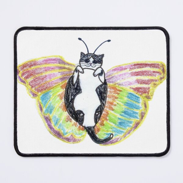 Item preview, Cute Butterfly Cat Crayon Art designed and sold by MagicYana.