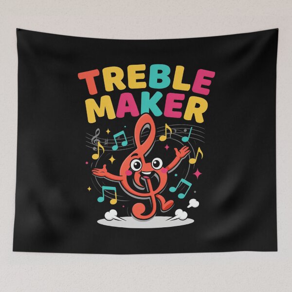 Item preview, Treble Maker – Cute Dancing Treble Clef Music Pun Design designed and sold by Midnight Veil Designs.