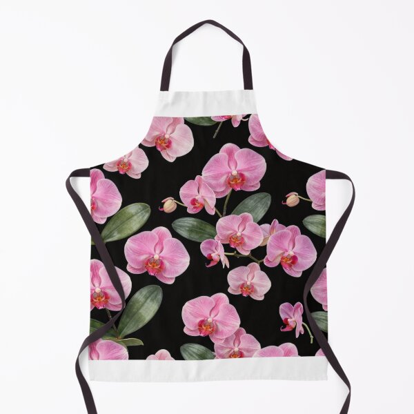 Item preview, Pink Orchid Seamless Pattern on Navy Blue Background designed and sold by Joyfulfabric.