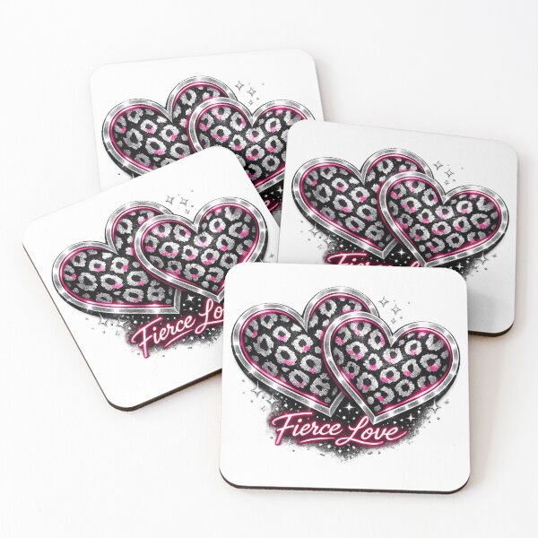 Item preview, Black Silver Leopard Hearts – Fierce Love Bold Fashion Design designed and sold by EdgeSphere.