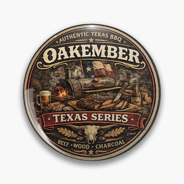 Item preview, OakEmber Texas Series | Vintage Texas BBQ Badge designed and sold by OakEmber.
