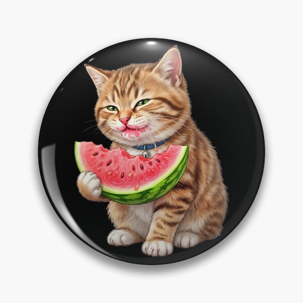 Item preview, Cute cat eating watermelon designed and sold by ReneMM.