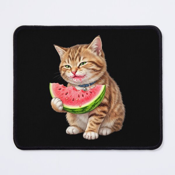 Item preview, Cute cat eating watermelon designed and sold by ReneMM.