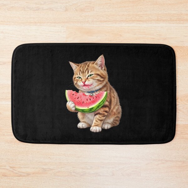 Item preview, Cute cat eating watermelon designed and sold by ReneMM.