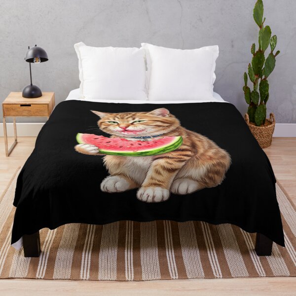 Item preview, Cute cat eating watermelon designed and sold by ReneMM.