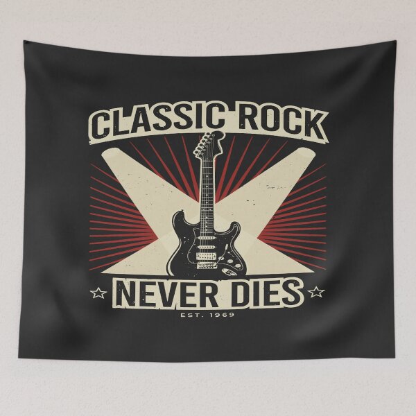 Item preview, Classic Rock Never Dies – Electric Guitar 1969 Vintage Rock Design designed and sold by Midnight Veil Designs.