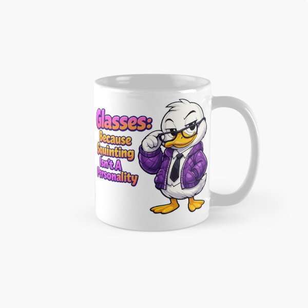 Item preview, Glasses Because Squinting Isn't A Personality Duck designed and sold by PunchDrop.