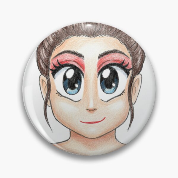 Item preview, Brown Hair Anime Girl Blue Eyes Sketch designed and sold by KaleChub.