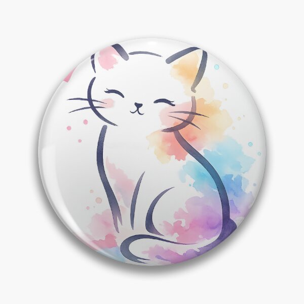 Item preview, Cute Watercolor Cat – Minimalist Kitten Art | Colorful Cat Lover Gift Design designed and sold by Santuário da Bicharada.
