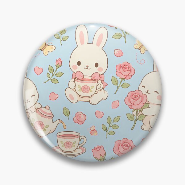 Item preview, Bunny Lavender Field Kawaii Pattern designed and sold by Soft Berry Studio.