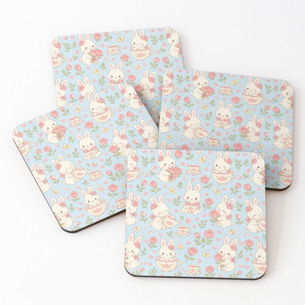 Item preview, Bunny Lavender Field Kawaii Pattern designed and sold by Soft Berry Studio.