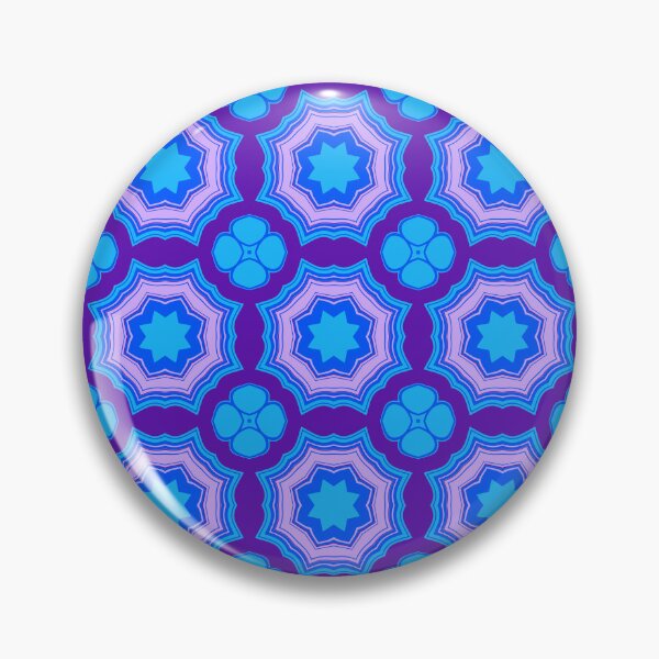 Item preview, Blue and Purple Geometric Floral Pattern designed and sold by SweetLilith.
