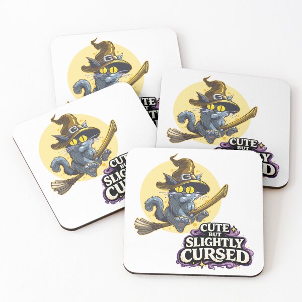 Item preview, Cute But Slightly Cursed Black Cat Witch | Funny Halloween Cat Design designed and sold by SingleTrackes.