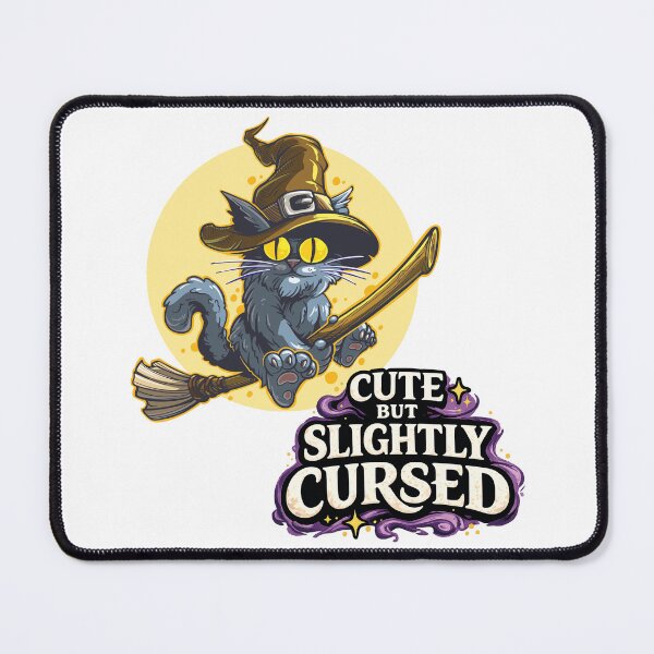 Item preview, Cute But Slightly Cursed Black Cat Witch | Funny Halloween Cat Design designed and sold by SingleTrackes.