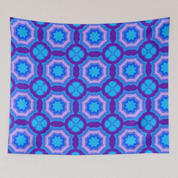 Item preview, Blue and Purple Geometric Floral Pattern designed and sold by SweetLilith.