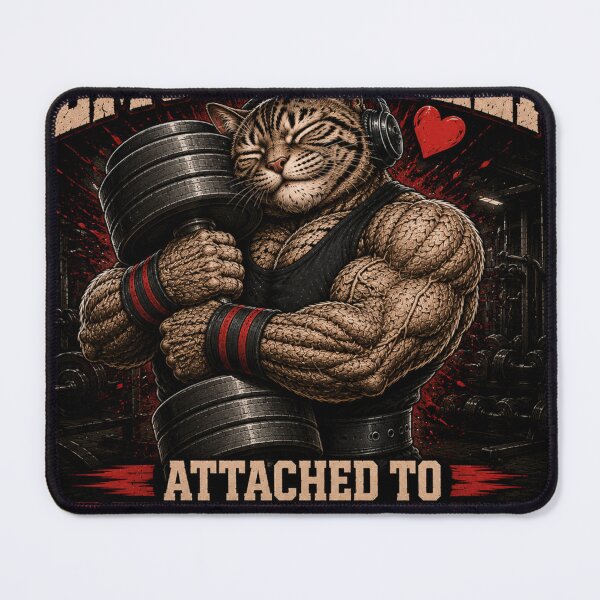 Item preview, Emotionally Attached to Dumbbells Funny Gym Cat Vintage Fitness designed and sold by Digistore1221.