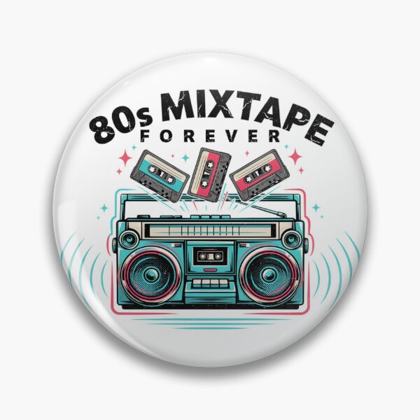 Item preview, Retro Boombox & Cassettes – 80s Vibes Only Neon Boombox Design designed and sold by Midnight Veil Designs.