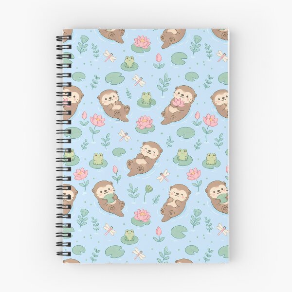 Item preview, Otter Water Lily Pond Kawaii Pattern designed and sold by Soft Berry Studio.