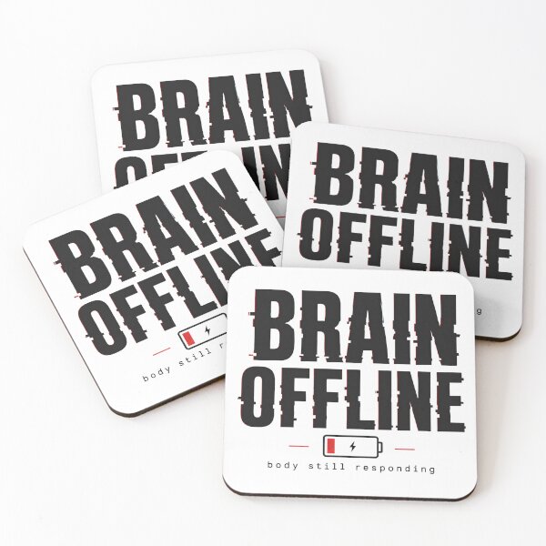 Item preview, Brain Offline Body Still Responding – Funny Low Battery Meme designed and sold by 404CLOTHINGG.