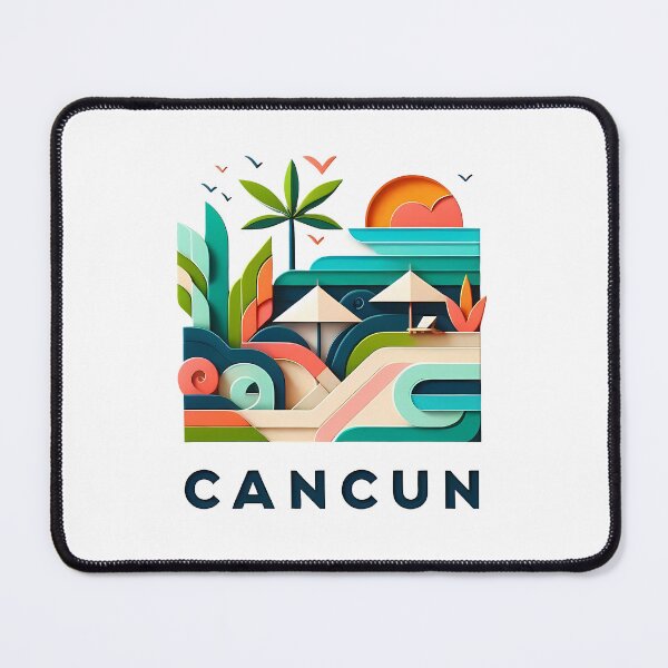 Item preview, Cancun Mexico Travel Poster - Abstract Tropical Island Beach Art designed and sold by OzzFrequency.