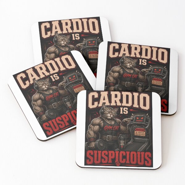Item preview, Cardio is Suspicious Funny Gym Cat Lifting Vintage Fitness Gift designed and sold by Digistore1221.