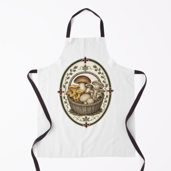 Item preview, Vintage Mushroom Foraging Basket Fungi Art designed and sold by AntiqueImages.