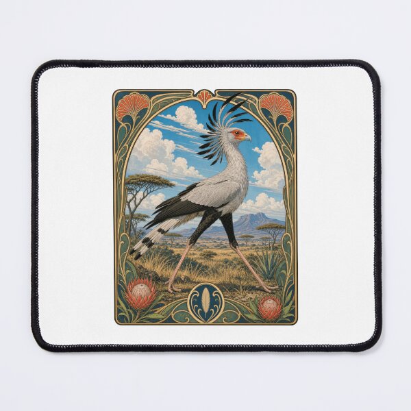 Item preview, African Secretarybird Art Nouveau Wildlife Bird designed and sold by AntiqueImages.