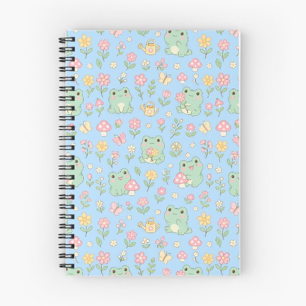 Item preview, Frog Wildflower Garden Kawaii Pattern designed and sold by Soft Berry Studio.