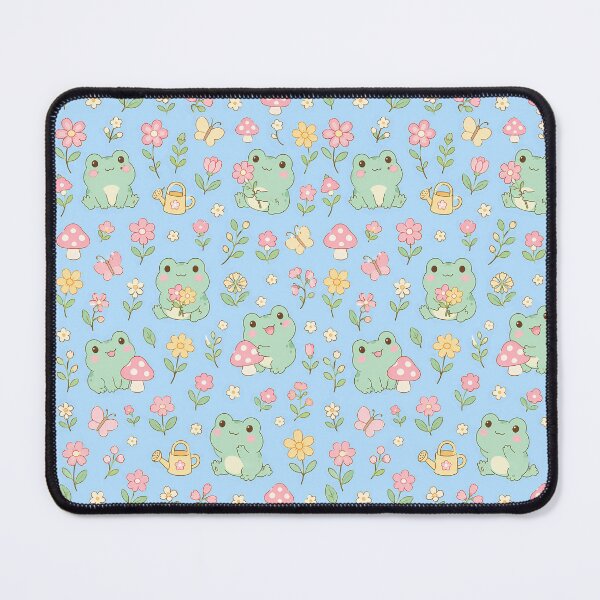Item preview, Frog Wildflower Garden Kawaii Pattern designed and sold by Soft Berry Studio.