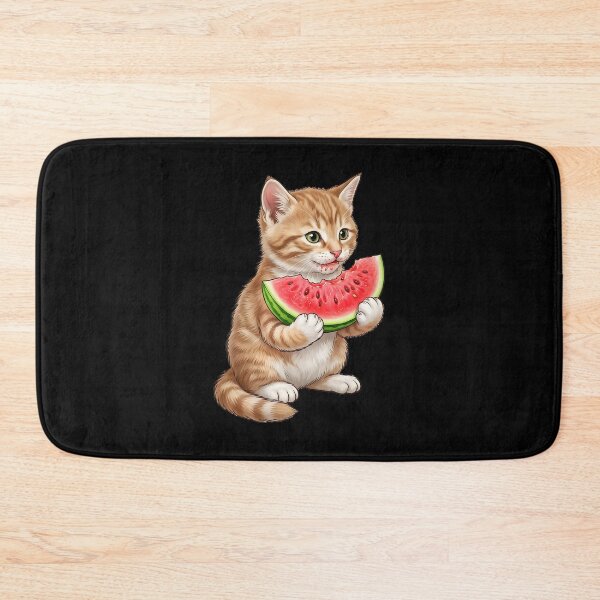 Item preview, Beautiful cat eating watermelon designed and sold by ReneMM.