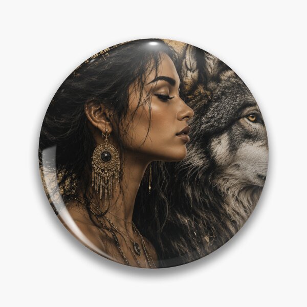 Item preview, Mystic Woman Wolf Graphic T-Shirt designed and sold by ⭐ AURA STUDIO.